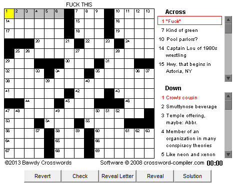 bawdy crossword