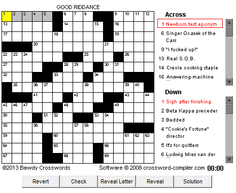 bawdy crossword