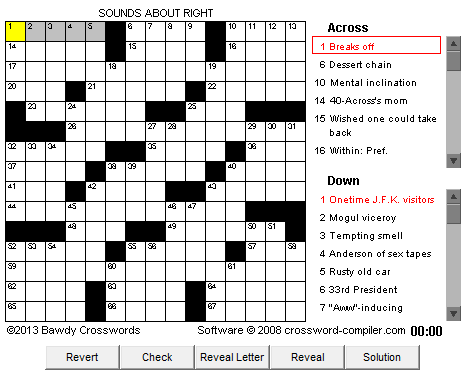 bawdy crossword