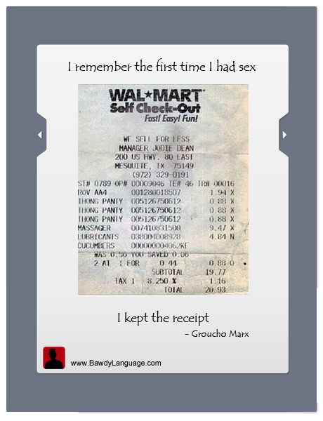 first time sex receipt