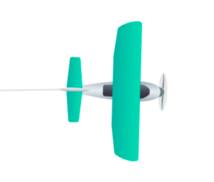 aeroplane emoji pulling text headline onto the screen